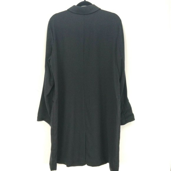 $375 EILEEN FISHER Size M Tencel Lyocell Button Front V-Neck Long Jacket Coat . - Picture 3 of 10